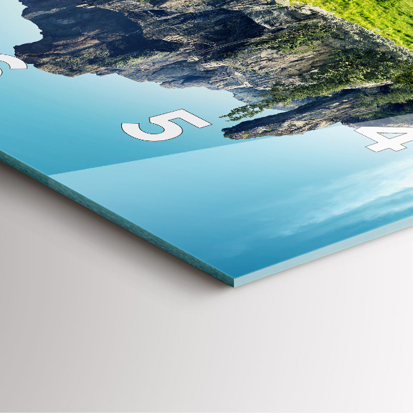 Square glass wall clock Flying Island