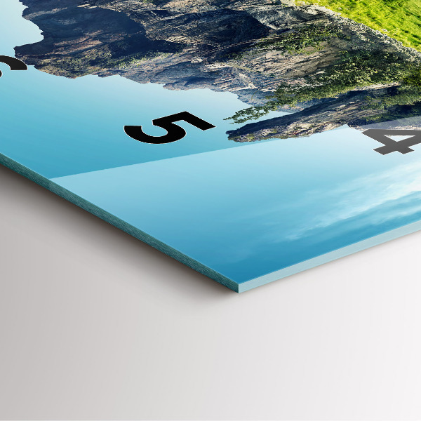 Square glass wall clock Flying Island