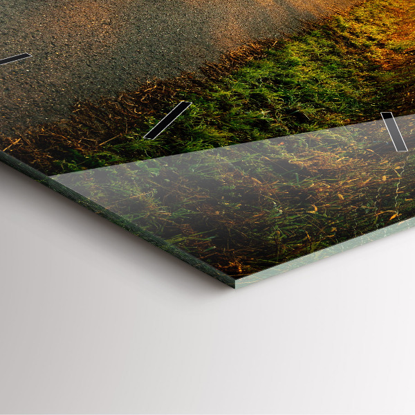 Square glass wall clock Fog at sunrise