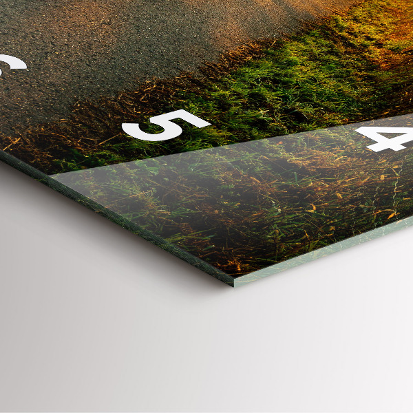 Square glass wall clock Fog at sunrise