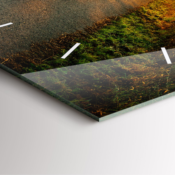 Square glass wall clock Fog at sunrise