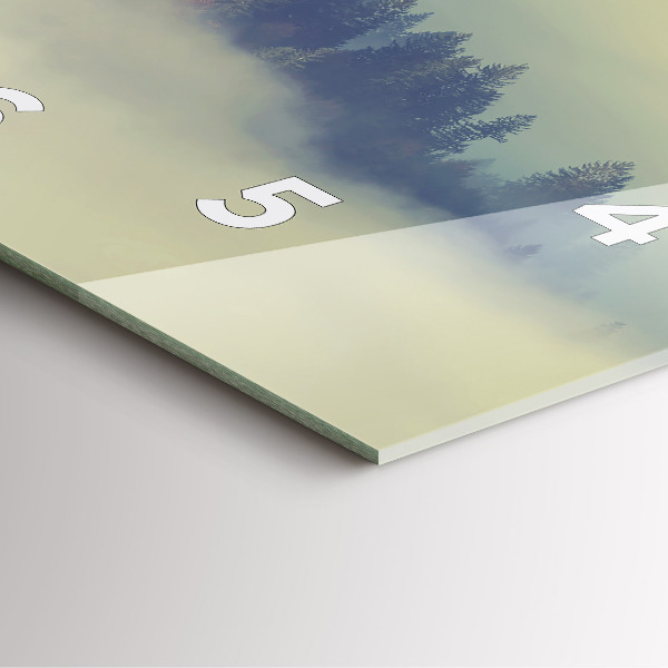 Square glass wall clock Misty forest eagle