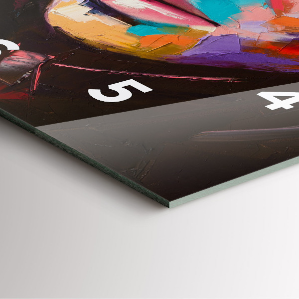 Square glass wall clock Portrait of a woman