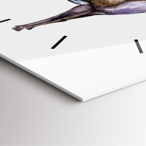 Square glass wall clock Deer king of the wilderness