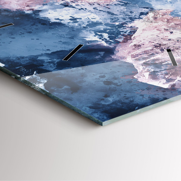 Square glass wall clock Abstract mountain ranges