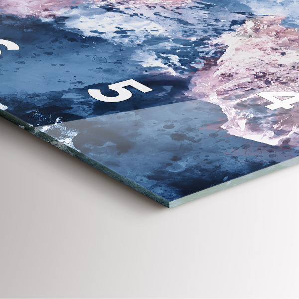 Square glass wall clock Abstract mountain ranges