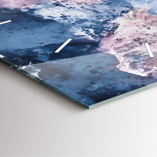 Square glass wall clock Abstract mountain ranges