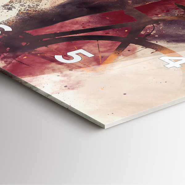 Square glass wall clock Woman and bike