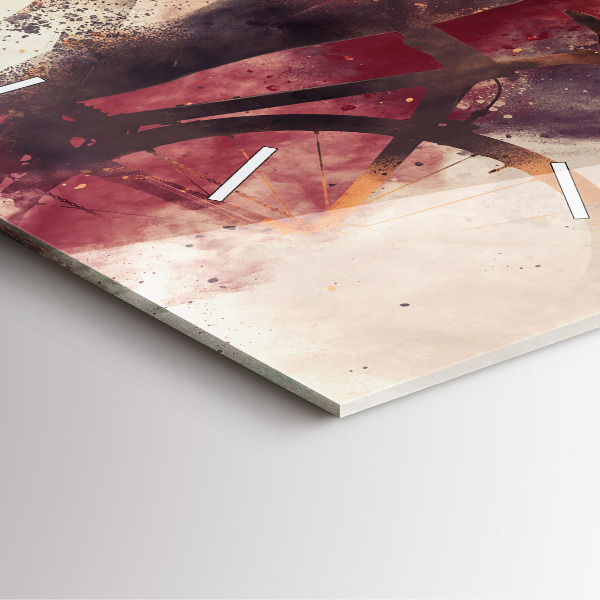 Square glass wall clock Woman and bike