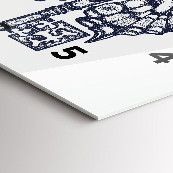 Square glass wall clock Butterfly and key - boho style