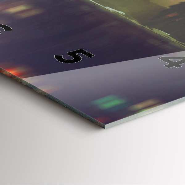 Square glass wall clock People with umbrellas