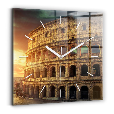 Square glass wall clock Roman Colosseum
