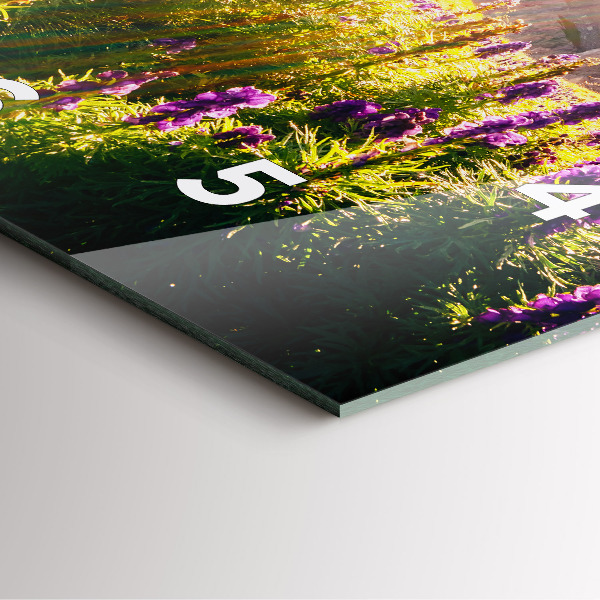 Square glass wall clock Lavender Meadow