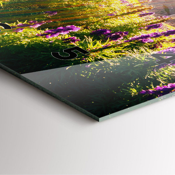 Square glass wall clock Lavender Meadow