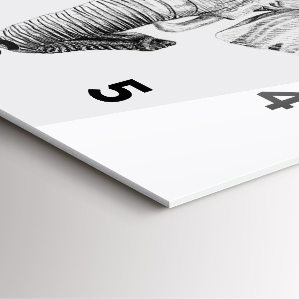 Square glass wall clock Graphic elephant head