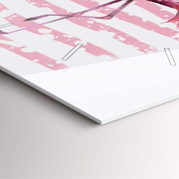 Square glass wall clock Flamingo Graphic