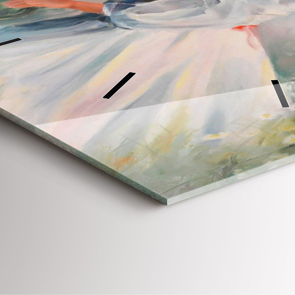 Square glass wall clock Beautiful woman with a horse