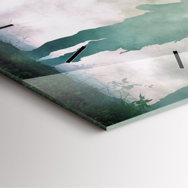 Square glass wall clock Army in the forest soldiers