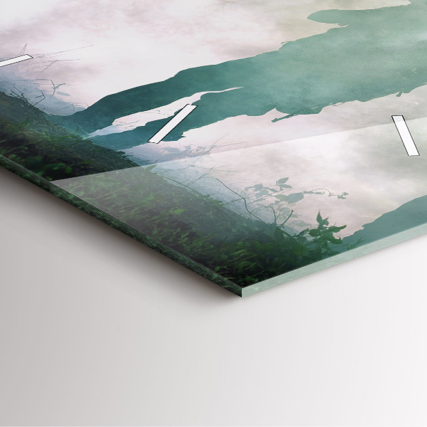 Square glass wall clock Army in the forest soldiers