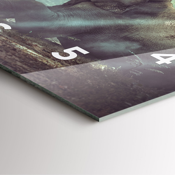 Square glass wall clock A boy is reading a book