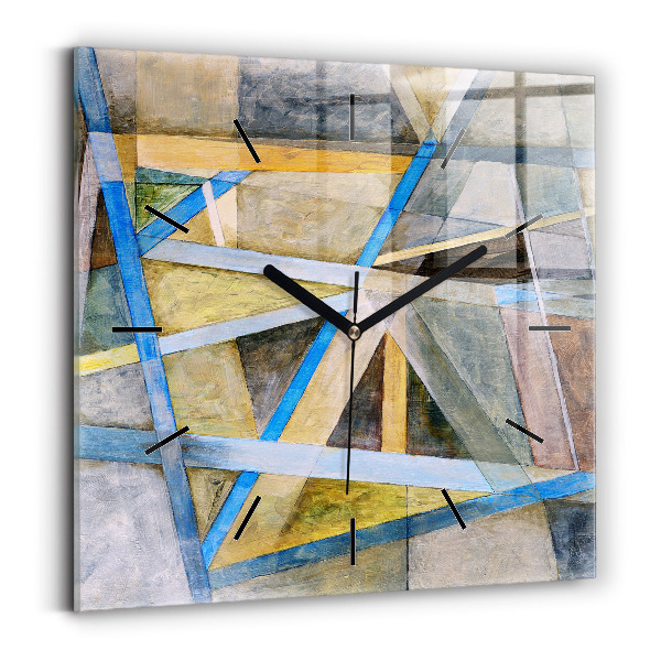 Square glass wall clock Impressionist painting