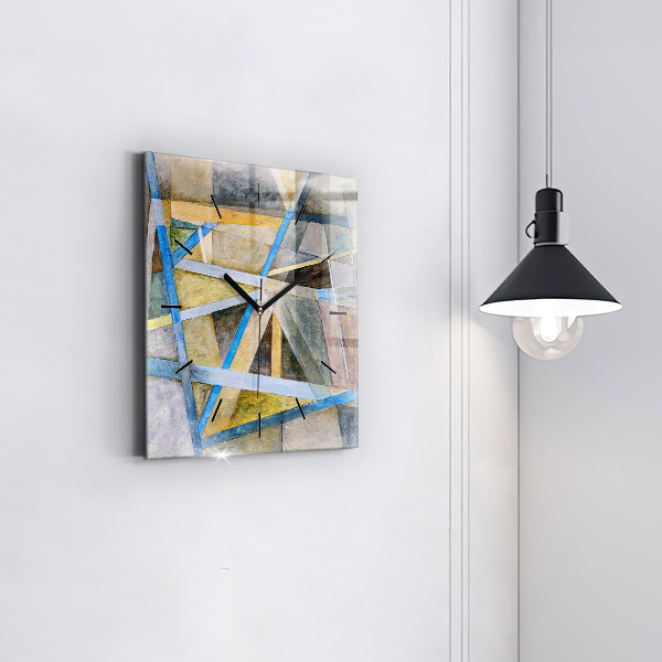 Square glass wall clock Impressionist painting