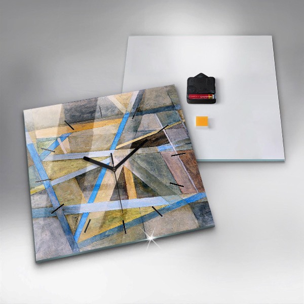 Square glass wall clock Impressionist painting