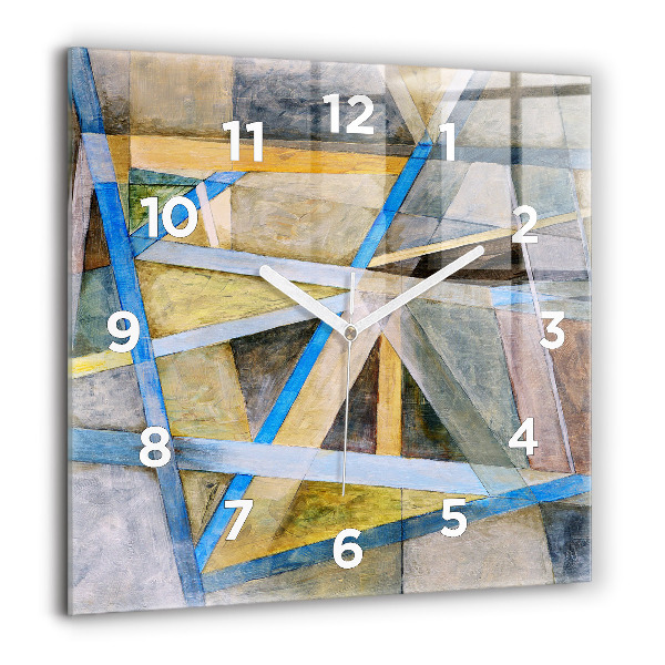 Square glass wall clock Impressionist painting