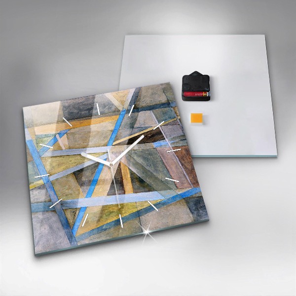 Square glass wall clock Impressionist painting