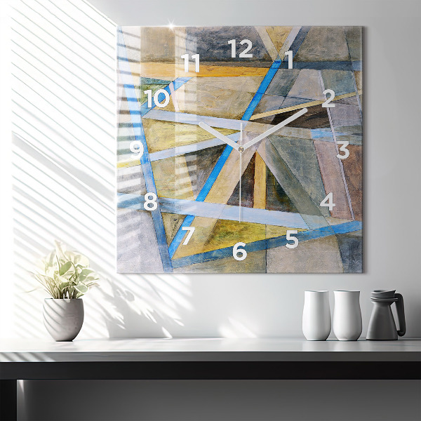 Square glass wall clock Impressionist painting