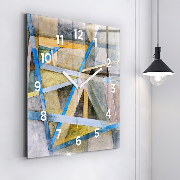 Square glass wall clock Impressionist painting