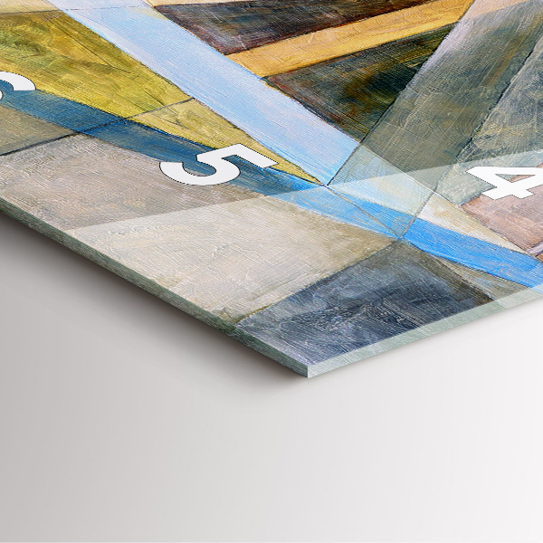 Square glass wall clock Impressionist painting