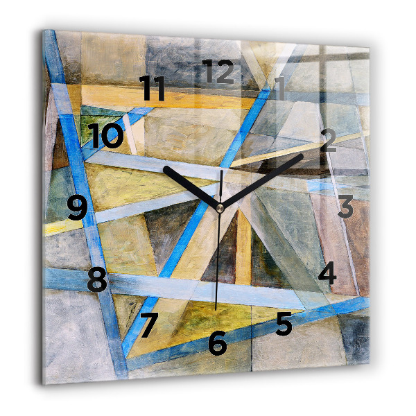 Square glass wall clock Impressionist painting
