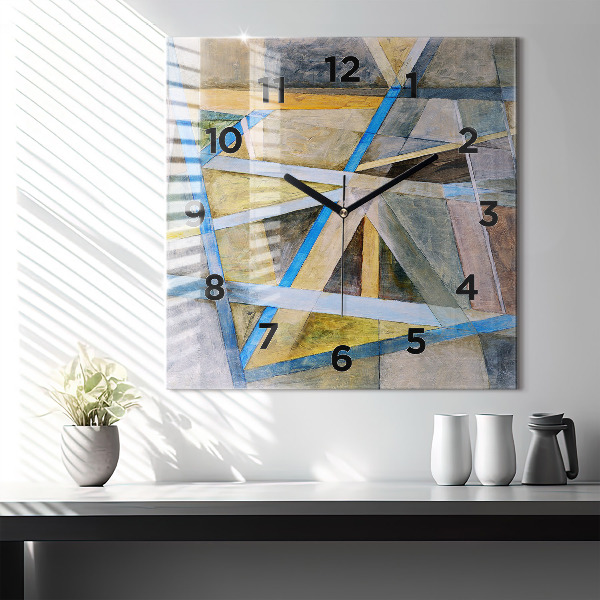 Square glass wall clock Impressionist painting