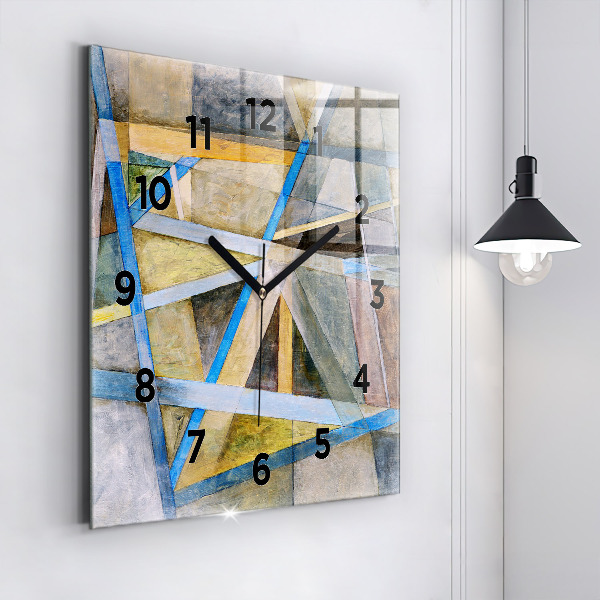 Square glass wall clock Impressionist painting