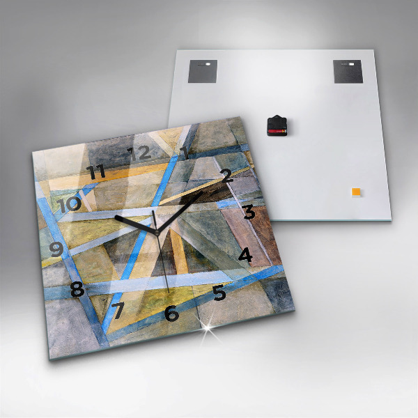 Square glass wall clock Impressionist painting