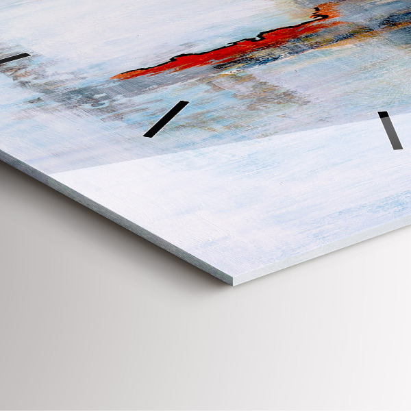 Square glass wall clock Abstraction
