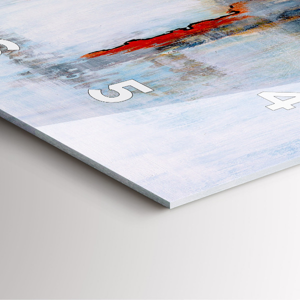 Square glass wall clock Abstraction