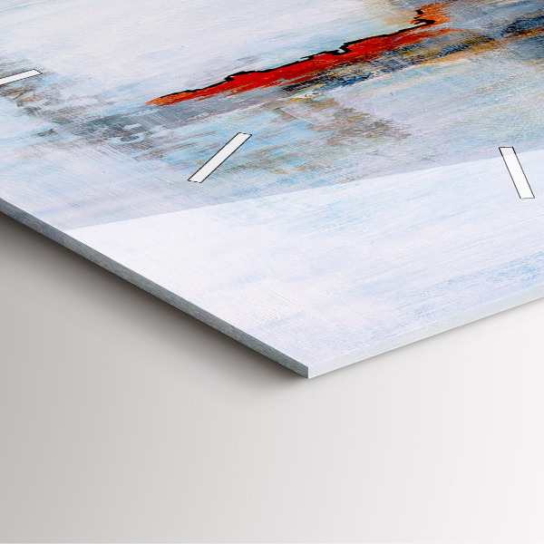 Square glass wall clock Abstraction