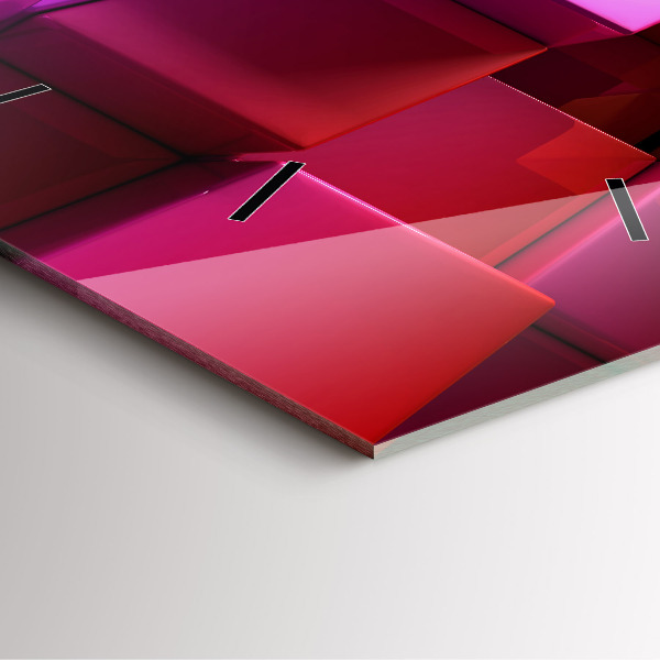 Square glass wall clock Colored cubes