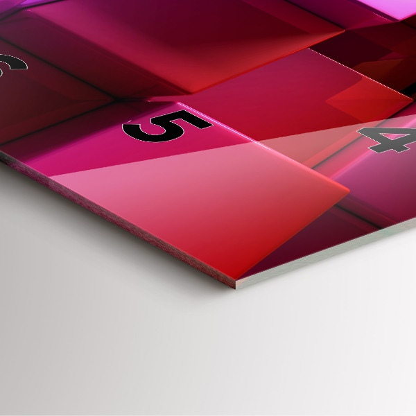 Square glass wall clock Colored cubes