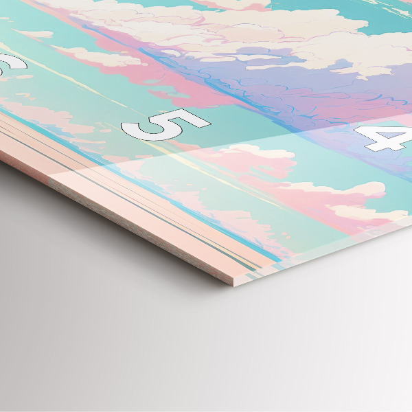 Square glass wall clock Pastel color of the sky