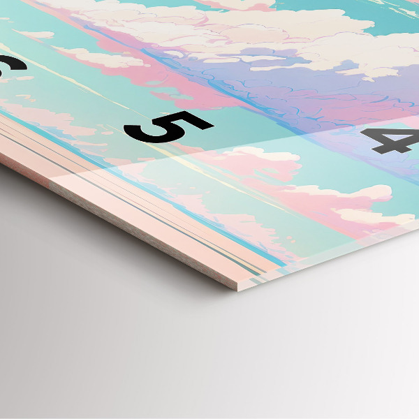 Square glass wall clock Pastel color of the sky