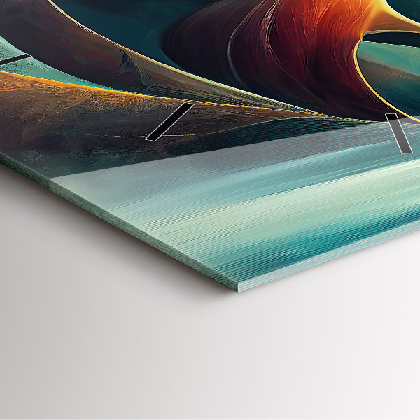 Square glass wall clock Flowing Waterfall