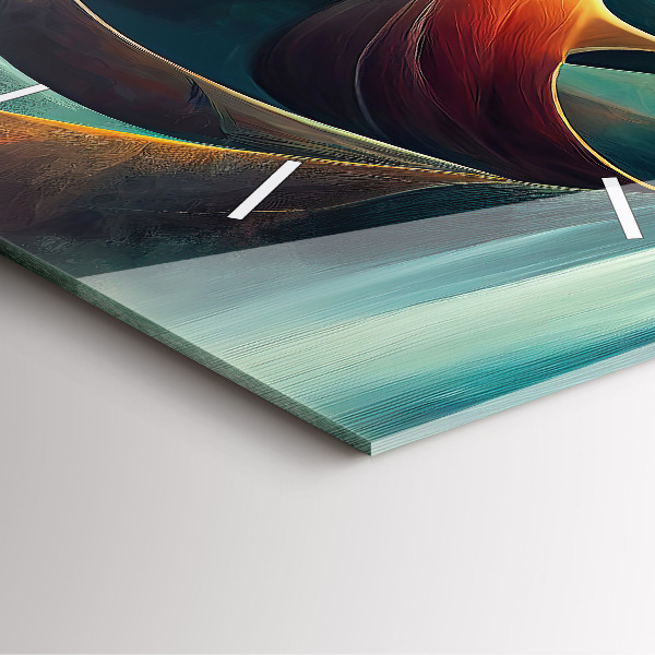 Square glass wall clock Flowing Waterfall