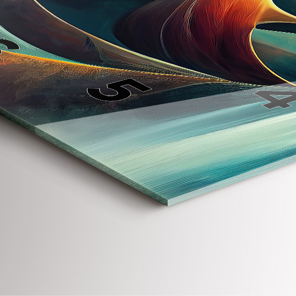 Square glass wall clock Flowing Waterfall