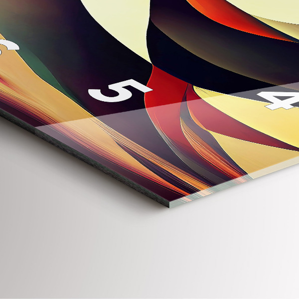 Square glass wall clock Abstract lines background