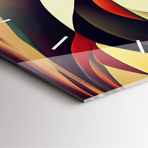 Square glass wall clock Abstract lines background