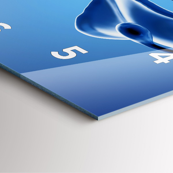 Square glass wall clock Liquid abstraction