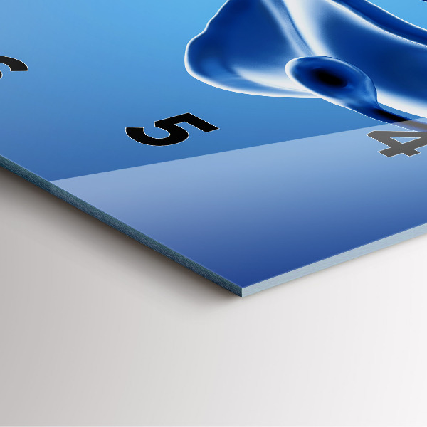 Square glass wall clock Liquid abstraction